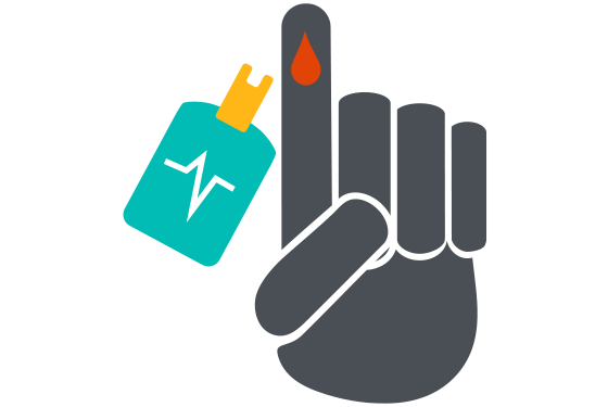 Diabetes finger prick illustration