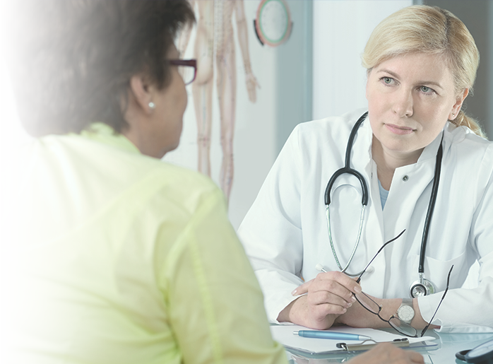 Woman meeting with provider