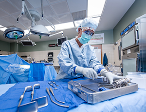 Maple Grove Hospital surgery room and prepping for surgery