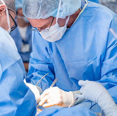 Surgeon performing a surgery at North Memorial Health Hospital