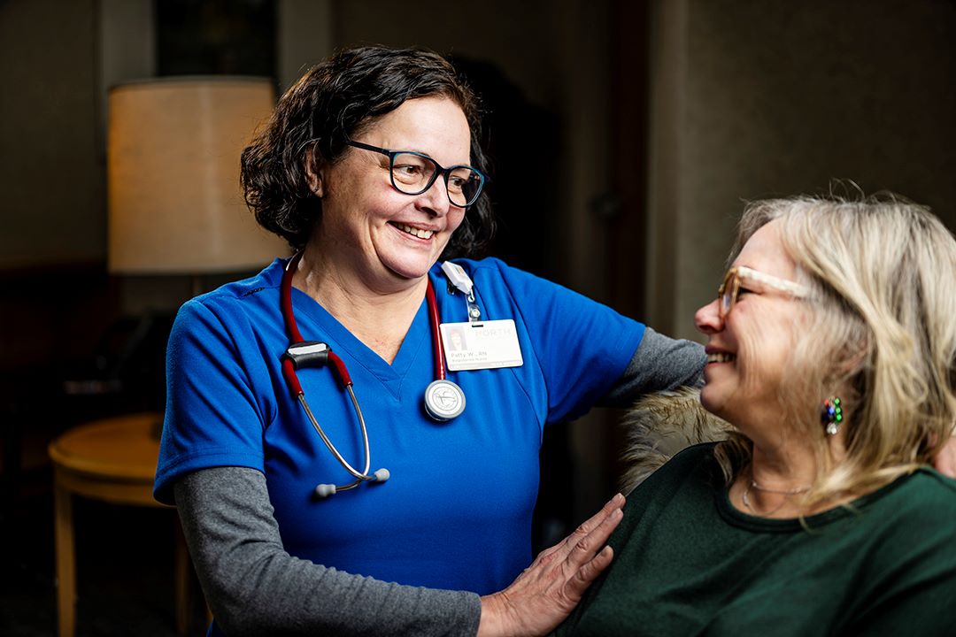 Care team member with patient
